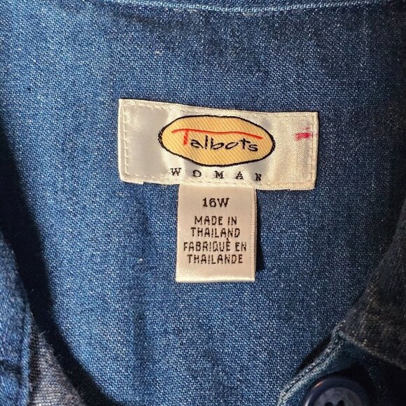 Talbots Vintage Chore Denim Jacket Western Cowgirl Blue Womens Plus Size 16W - Picture 3 of 7